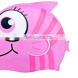 Silicone Fish Cartoon Swimming Caps for Kids thumbnail-2