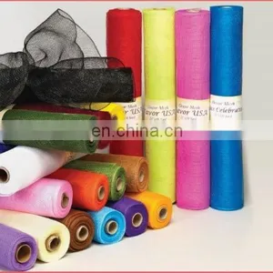 Solid Colors Decorative Sparkle Mesh Ribbon Roll For Premium Wedding Baby Shower thumbnail-1