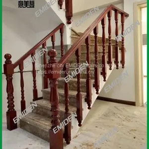 Shenzhen Yi Mei Deng Supplier Customized External Side Mounted Solid Wooden Handrails thumbnail-1