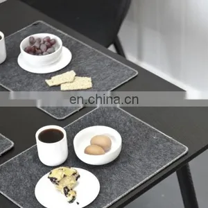 Amazon Best Seller Gray Square Absorbent Wool Felt Place Mat thumbnail-1