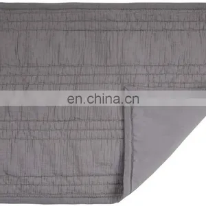 2 Layers Cotton Crinkle Gauze Stripe Embroidery Bedding Quilt thumbnail-5