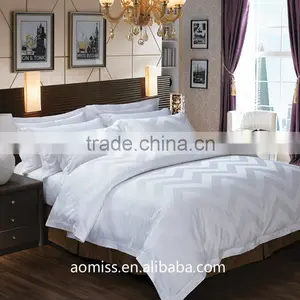 Luxury Pure Cotton White 4 Pcs Bedding Set 5 Star Hotel Bedding Linen Set thumbnail-1