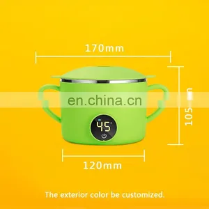 Baby Bowls Stainless Steel-Toddler Dishes-Kids Feeding Bowls-Suction Cup Bowl With Lid thumbnail-2