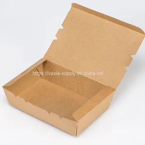 Salad Packing Takeaway Kraft Paper Custom Sushi Box To Go Boxes Restaurant Food Salad Box thumbnail-2