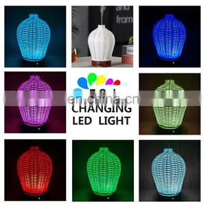 Ultrasonic Humidifier Aromatherapy Diffuser With Cool Mist Colour Changing Led Lights Wicker Aroma Diffuser Waterless Auto Off thumbnail-4