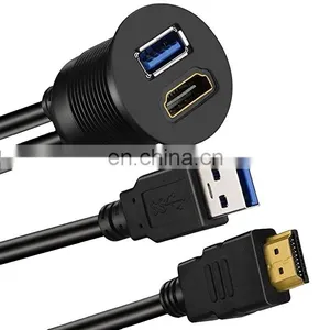 Factory Price 1m/2m AUX HD Panel Flush Mount Extension Cable for Car/Boat and Motorcycle/Charger Accessory Line thumbnail-1