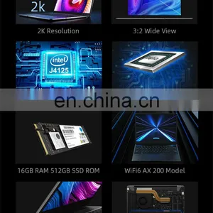 GemiBook Pro 14 Inch 2K Laptops 8GB 256GB Celeron J4125 Quad Core Win10 Netbooks With Backlit Keyboard Laptop thumbnail-4