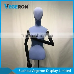 Half Body Torso Mannequin With Wooden Flexible Arm thumbnail-4