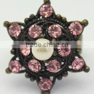2014 Promotional Gifts Fashion Jewelry Rings With Shiny Diamond Decoration Pink Color thumbnail-1