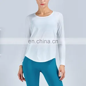 Customize Women Long Sleeve Gym Crop Top Sports Training Workout Fitness Activewear Yoga Crop Top thumbnail-2
