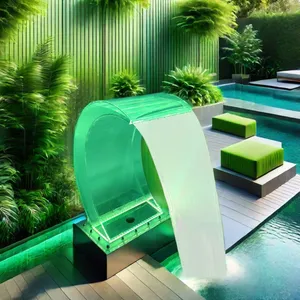 8mm Acrylic RGB LED Waterfall Light Colorful Swimming Pool Landscape Equipment Garden Ornaments thumbnail-1