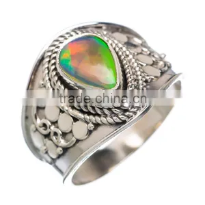 Ethiopian Opal RING ,925 Sterling Silver Jewelry Wholesale,WHOLESALE SILVER JEWELRY,SILVER EXPORTER,SILVER JEWELRY FROM INDIA thumbnail-1