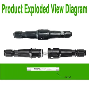 NSPV Solar PV Plug 1500V DC Cable Wire 50A Fuse Connector Universal MC Connector thumbnail-5