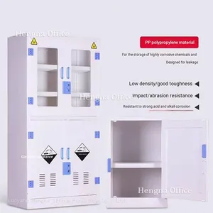 White PP Cabinet-LCT546| & Glass Door for Pharmacy and Hospital Storage-Customized Laboratory Furniture for High School Science Labs thumbnail-2