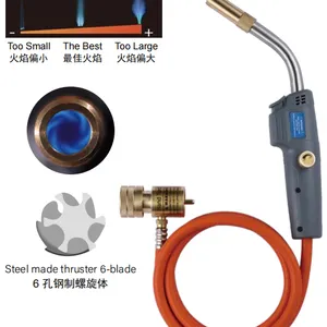 WH‑SSVTP Patented One‑Piece MAPP Hose Torch One‑Hand Needle‑Valve & Thick Brass Tip thumbnail-1