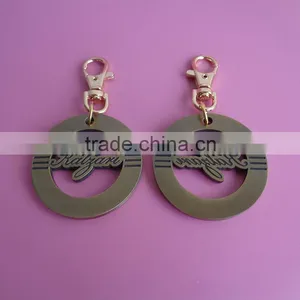 Vintage Style Round Shape Keychain Antique Gold Keychain thumbnail-1