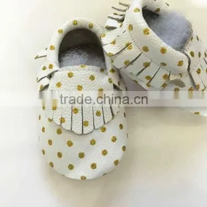 2015 Soft Leather Baby Shoes Crib Moccasins MOQ 50 Pairs/mix 4 Size thumbnail-6