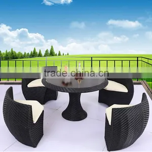 New Design Leisure PE Wicker Dinette Rattan Sofa For Garden Cheap Round Rattan Sofa Set Quality Choice thumbnail-3