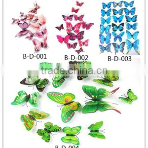 Alforever 12 Pcs per Bag Double-deck 3D Pvc Butterflies Wall Decals thumbnail-1
