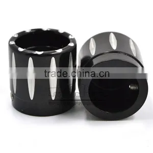 BJ-FS-HA001 High Quality Black Deep Edge CNC Billet Alloy Motorcycle Front Axle Cap Universal for Harley Davidson and Choppers thumbnail-3