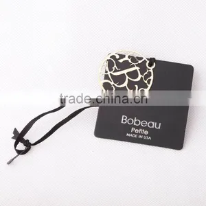Round Black Paper Tag With Gold Foil Printing, Gold Stamp Seal Tags thumbnail-2