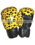 Black & Yellow Color Leopard Print Boxing Glove thumbnail-1