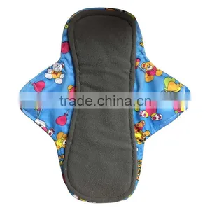 Washable Reusable Heathy Natural Charcoal Bamboo Women Using Sanitary Pads thumbnail-2
