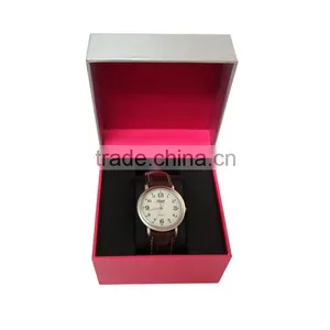 Custom Pink Velvet Paper Watch Git Case For Women. thumbnail-1