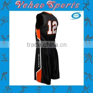 2015 High Quality Fashion Design Polyester Black Man Basketball Jersey thumbnail-3
