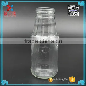 Glass Milk Beverage Drinking Bottle With Screw Top Lid 350ml thumbnail-2
