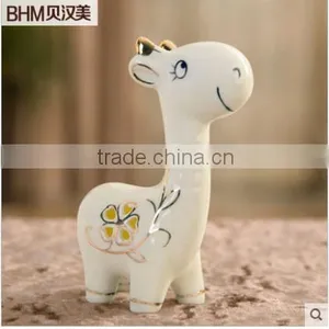 Loverly Hollow Out Gold Gild Ceramic Caft Deer Animal Decoration for Gifts thumbnail-3
