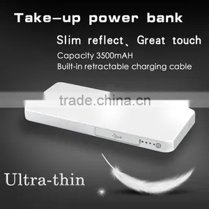New Design Colorful Retractable Phone Charger Usb Power Bank 3500mAh thumbnail-4