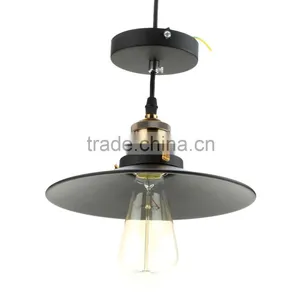 LIADA Retro Vintage E27 Lamp Base With 1.2m Wire Stainless Steel Pendant Light Countryside Lamp for Living Hall Ceiling thumbnail-2
