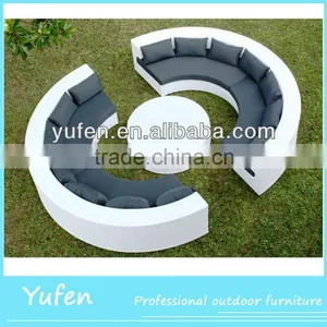 Cast Aluminium Rattan Round Couch Sofa thumbnail-1