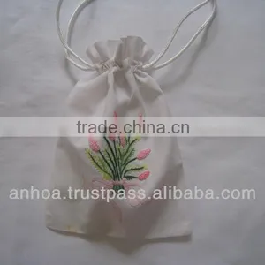 Hand Embroidery Drawstring Pouch Bag thumbnail-1