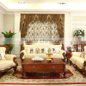 Orange Leather Single Sofa Carved Sofa Gold Furniture thumbnail-3