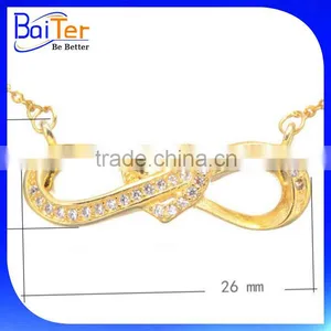 Custom Gold Plated 925 Sterling Silver Infinity Love Knot Pendant Charm Necklace Pendant thumbnail-1