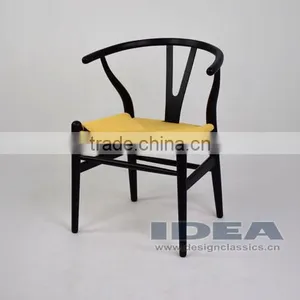 Replica Hans Wegner Y Chair - Beech Solid Wood in Black Color thumbnail-1