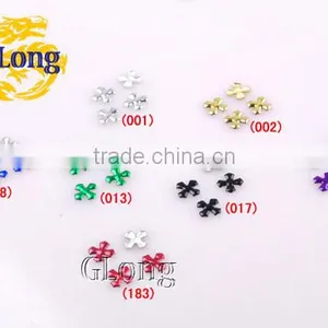 10*10mm Hot Fix Iron-on Nailhead Cross The Flower Shape Aluminum DIY Accessories For Bag Shoe Garment #GT099-10P(Mix-s) thumbnail-1