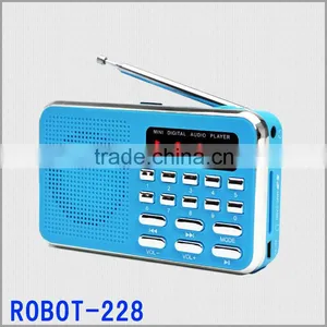 Robot-228u Hi-FI Ultra-thin Mini Card Speaker,Digital Audio Player,portable fm Usb/sd Card Radio thumbnail-1