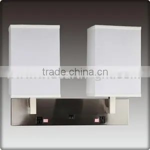 UL CUL Listed Hotel Double Hotel Bedside Wall Lights With Dual Base Switch And Power Outlet For Room W20184 thumbnail-1