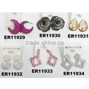 Fashion Ladies Crystal Airplane Stud Earrings Wholesale thumbnail-1