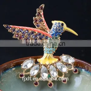 Vintage Crystal Bird Custom Brooch thumbnail-1