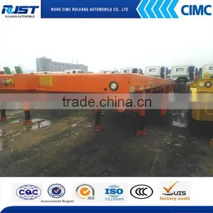 Hot Sale CIMC Brand Three Axle Flat-Bed Trailer For Sale thumbnail-2