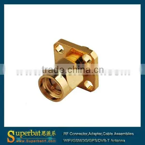 SMA 4 Hole Panel Mount Plug With Solder Post 2.4ghz Sma Antennas thumbnail-1