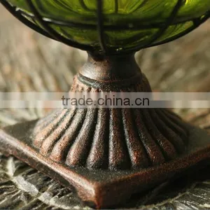 Metal Base Plate Glass Flower Vase thumbnail-6