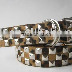 Fashion Leopard Pyramid Stud Belt for Lady thumbnail-1
