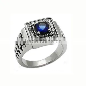 Fashionable Style 316L Stainless Steel Single Stone Ring Designs Single Stone Finger Ring Simple Stone Ring Designs (LR9470) thumbnail-1