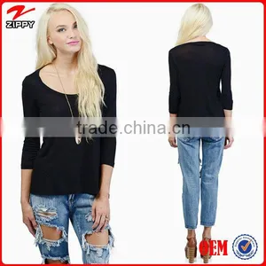 2015 Women T-shirt Wholesale Custom T-shirt for Woman Wear Apparel Online Shopping China thumbnail-5