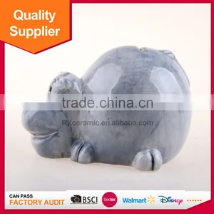 Newest Lovely Animal Shape Hippo Ceramic Piggy Bank With Hand Painted Quality Choice thumbnail-1